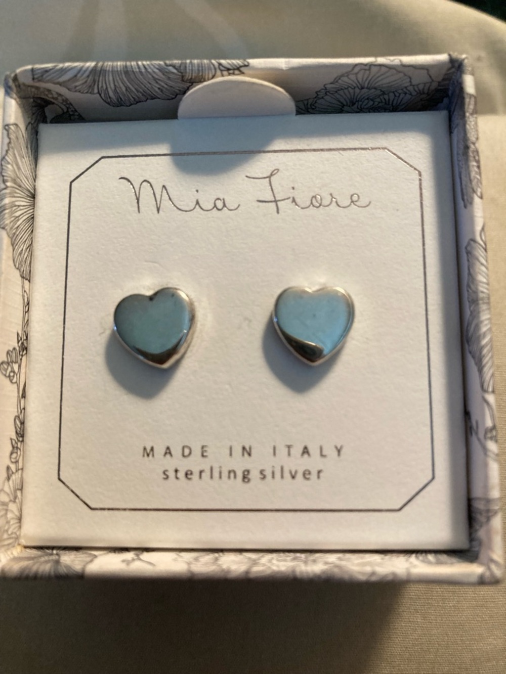 NIB Sterling Silver Heart Earrings